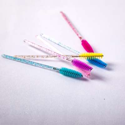 Colorful Crystal Handle Nylon Hair Makeup Eyebrow Brush Professional Custom Logo Private Label